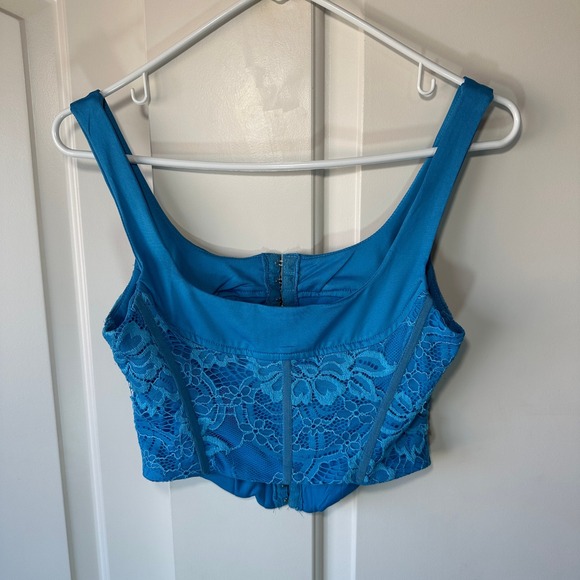 Princess Polly Lace Cadell Corset Top Blue Sleeveless‎ Party Clubwear Size 4 - Picture 6 of 7
